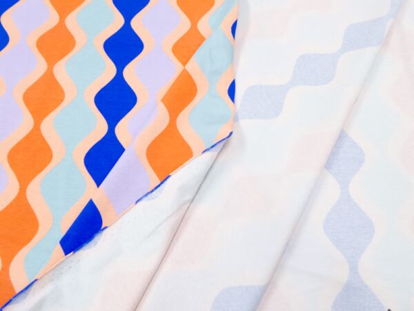 BW Jersey Wellen lila-blau-orange – Bild 2