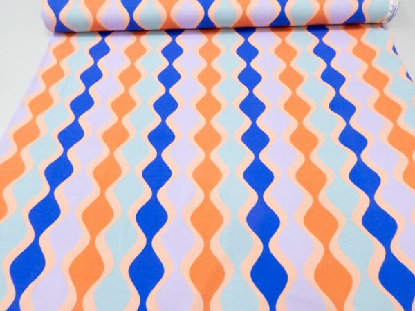 BW Jersey Wellen lila-blau-orange – Bild 3