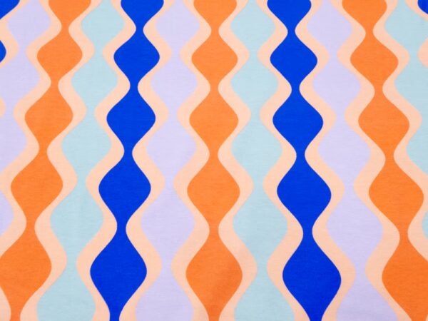 BW Jersey Wellen lila-blau-orange