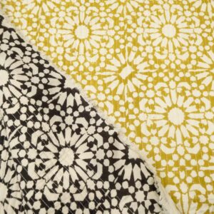 Stoff Indian Cotton Quilt Papercut black-ochre