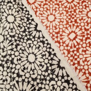 Stoff Indian Cotton Quilt Papercut black-red