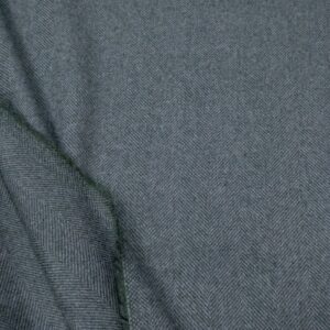 Wolle-Flanell Fischgrat melange blau-grau