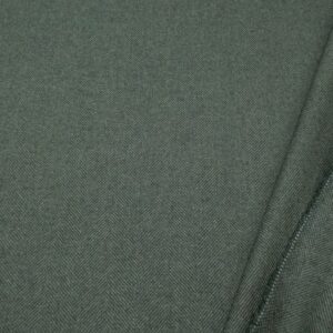 Wolle-Flanell Fischgrat melange grün-grau