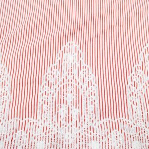 BW Streifen rot-weiss mit Stickbordüre