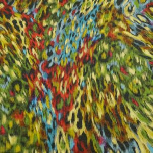 Viskose Linn Ikat grün-blau-rot