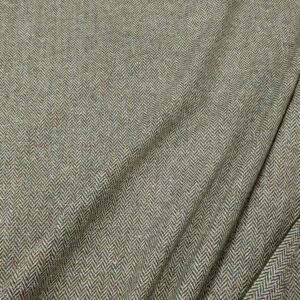 Tweed Sky Fischgrat Sprenkel grün