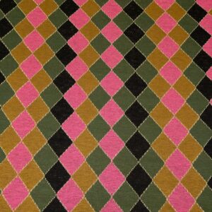 Jacquard Strick Harlekin rosa-grün