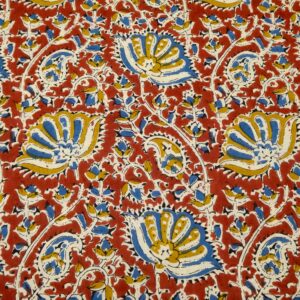 Indian Cotton Blumen rot-blau-gelb