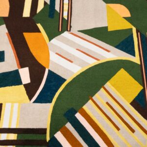 Viskose Jersey Art Deco grün-braun