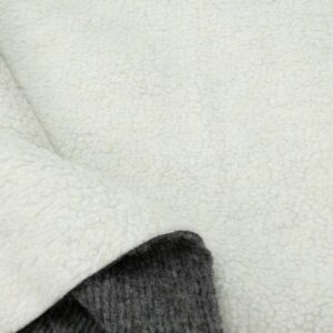 Doubleface Teddy Strick grau-cremeweiss