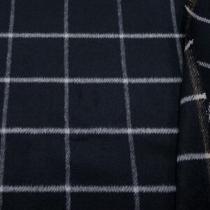 Wolltuch Karo marine-weiss