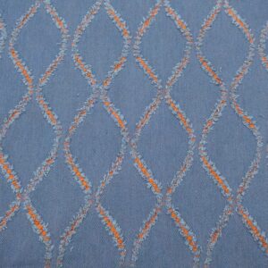 Recycled BW Denim Wabenmuster blau-orange