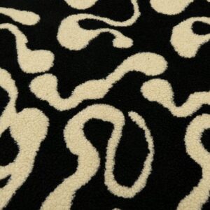 Teddy Wellenmuster schwarz-natur