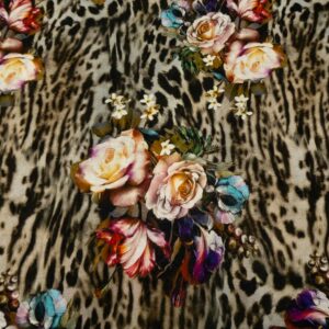 Modal-Wolle Jersey Leo mit Rosen