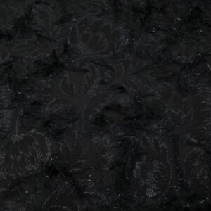 Fil Coupé schwarz Blumen mit Fäden