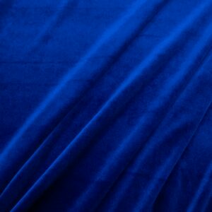 Stoff elastischer Samt blau