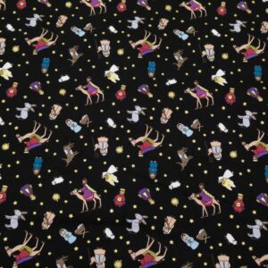 BW X-Mas Nativity characters on black