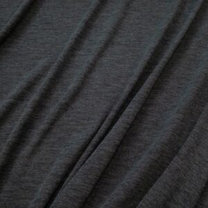 Merinowolle Jersey 1x1 RIP dunkelgrau melange