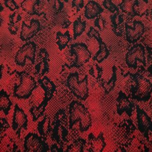 Stretchsatin Baumwolle Schlangenmuster rot-schwarz