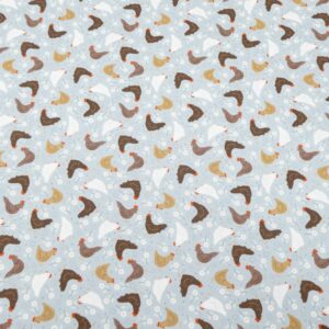 BW Country Croft - Hens on blue