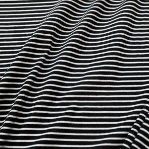 Baumwolljersey Streifen schwarz-weiss Campan