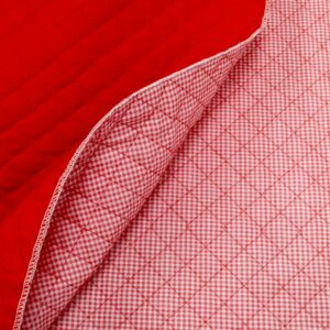 Quilt Stepp Japan MiniKaro-uni  rot weiss