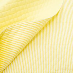 Quilt Stepp Japan Streifen-uni pastellgelb-weiss