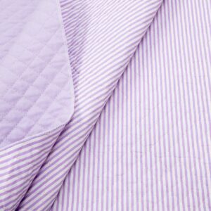 Quilt Stepp Japan Streifen-uni lila-weiss