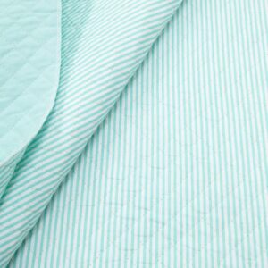 Quilt Stepp Japan Streifen-uni mintgrün-weiss