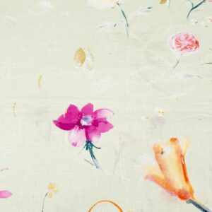 Leinen Textile Nani Iro by Naomi Ito - Blumen mintgrün