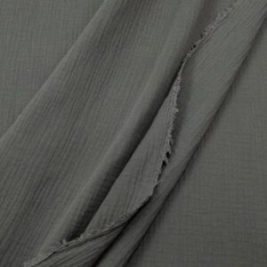 Double Gauze uni schlammgrau