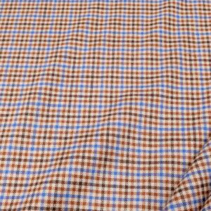 Leinengewebe Vichykaro bunt rost-blau-beige