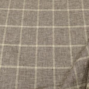 Leinengewebe Fensterkaro mit Fila a Fil braun-beige
