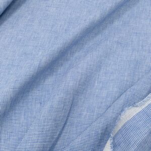 Leinengewebe 205gr Pepita Hellblau-Weiss